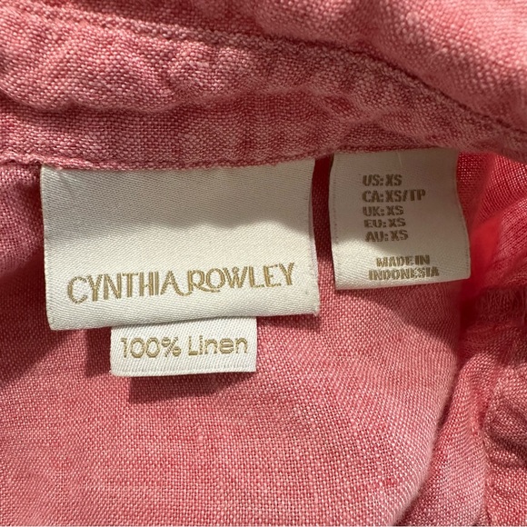 Cynthia Rowley Linen Shirt Dress Size XS Salmon pink - Picture 4 of 6